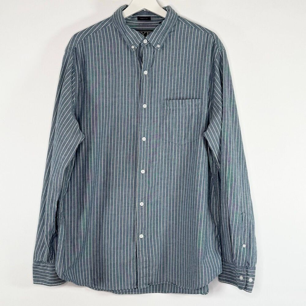 Rye by Hawker Rye Chambray Ivory Stripe Long Sleeve Button Down Shirt - Men’s US